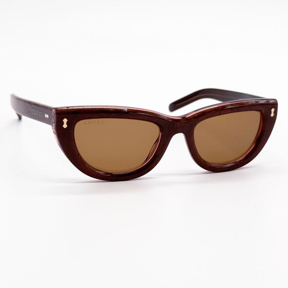 NEW GG1521S 003 GUCCI WOMEN CAT EYE BROWN RED SUNGLASSES GUCCI main image 7